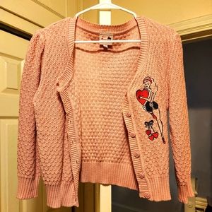 Blush pink Valentine's cardigan